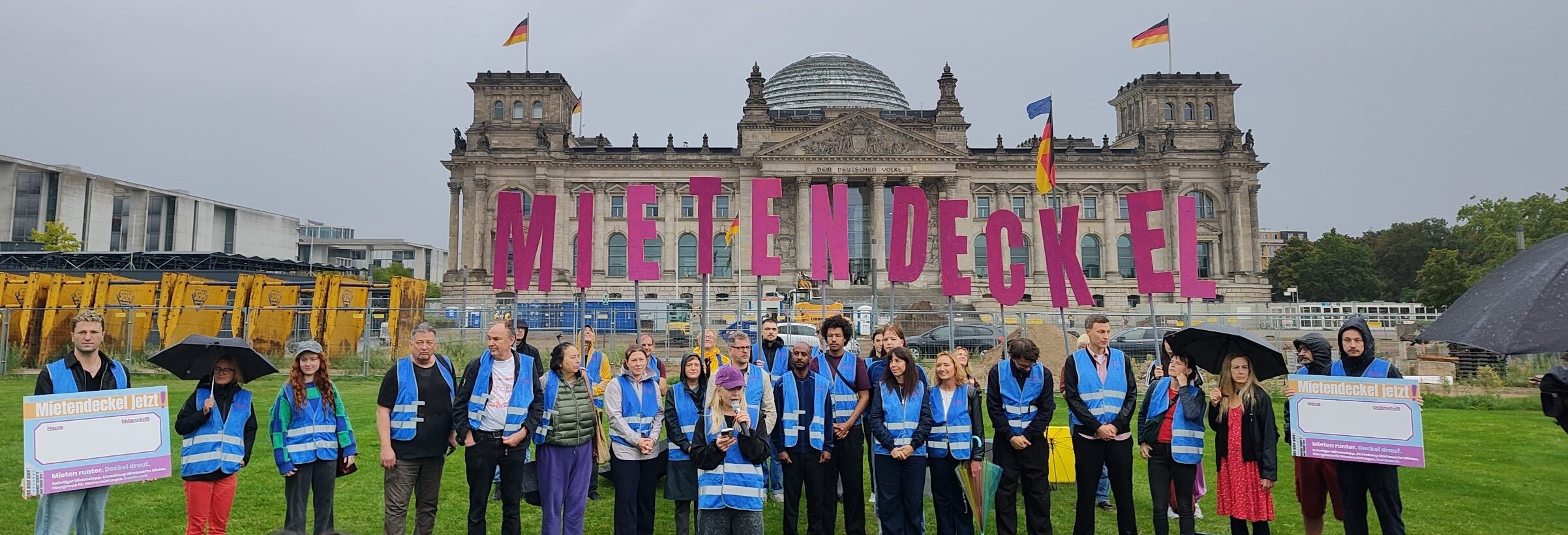 Neustart der Mietendeckelkampagne am 31. August 2026 vorm Reichstag mit Presseerklärung, Petitionsstart und Unterschriftensammlung mit WeAct von Campakt und Newsletter